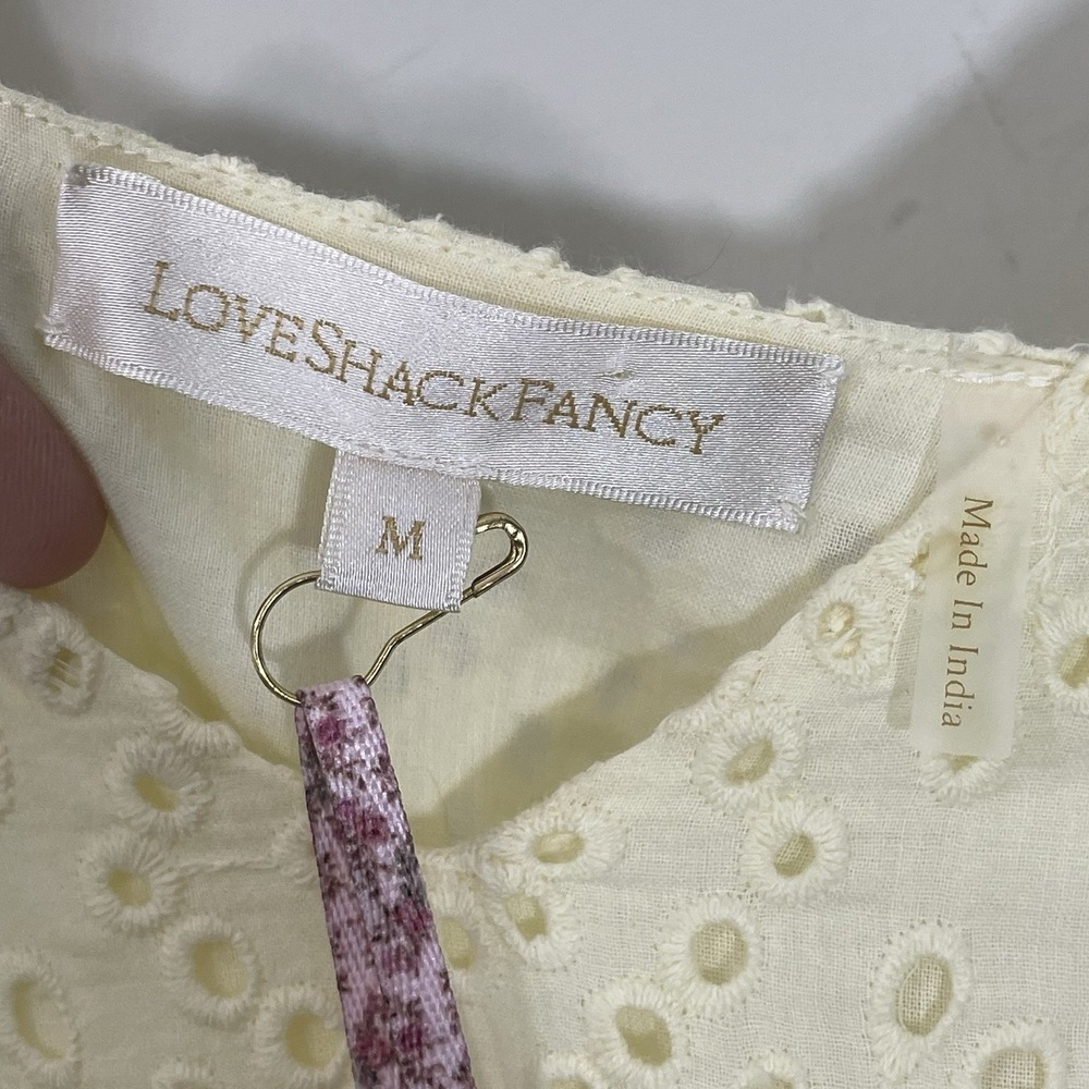 NWT LoveShackFancy Cressida Eyelet Maxi Dress in Pisco Yellow Buttercream MEDIUM - Picture 12 of 16
